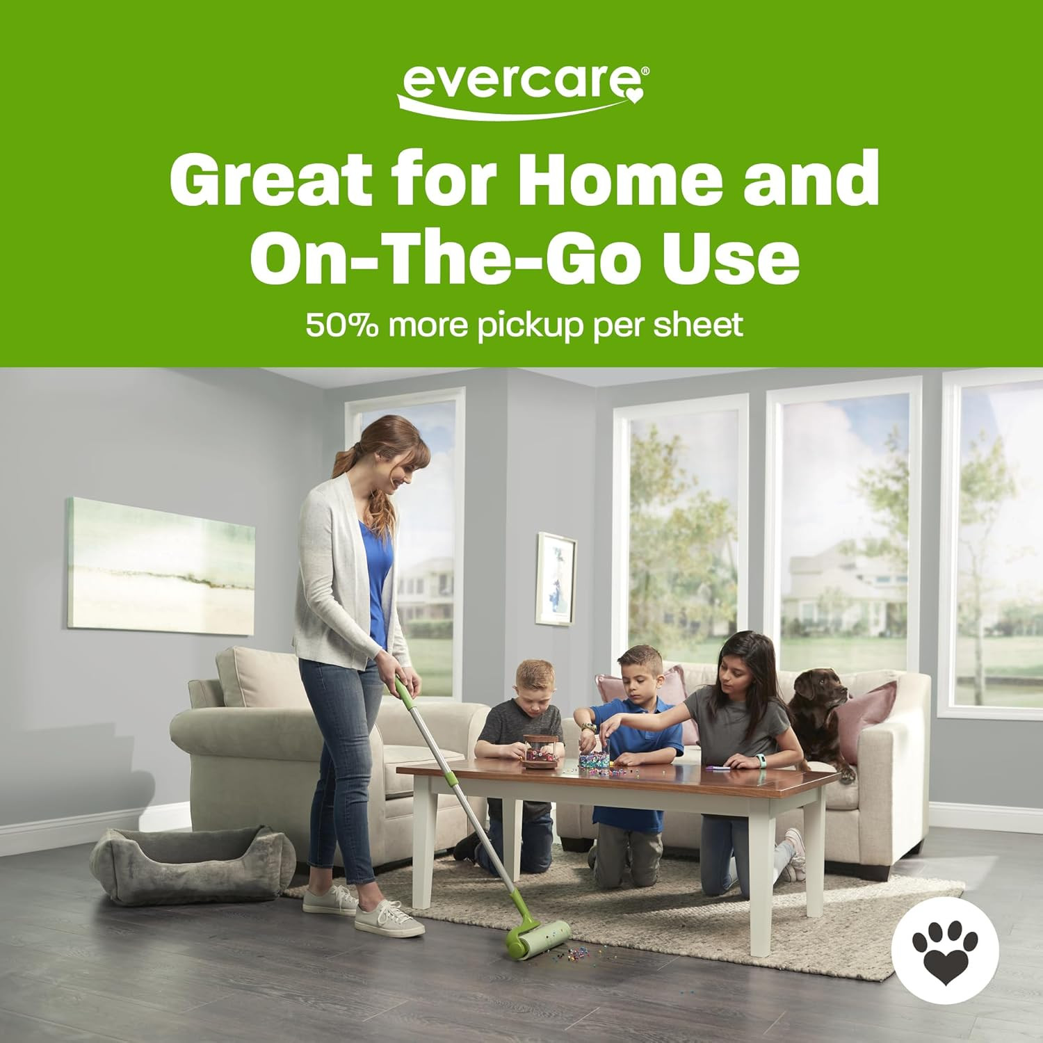 Evercare Pack of 3 All-Purpose Pet Mega Oversized Lint Roller Refills, 50 Sheets