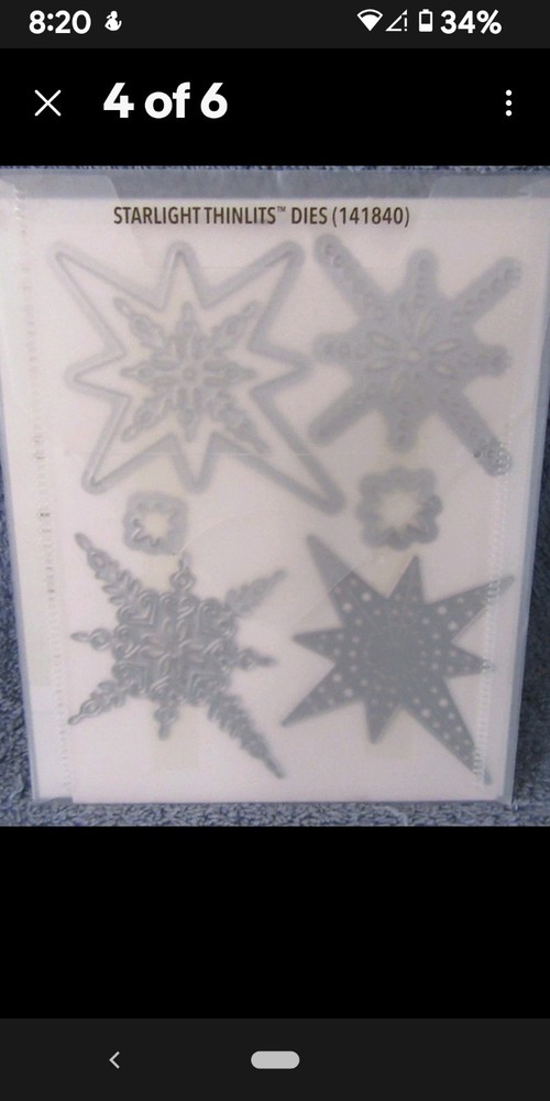Stampin' Up Starlight 7 Thinlits Dies Sizzix 141840