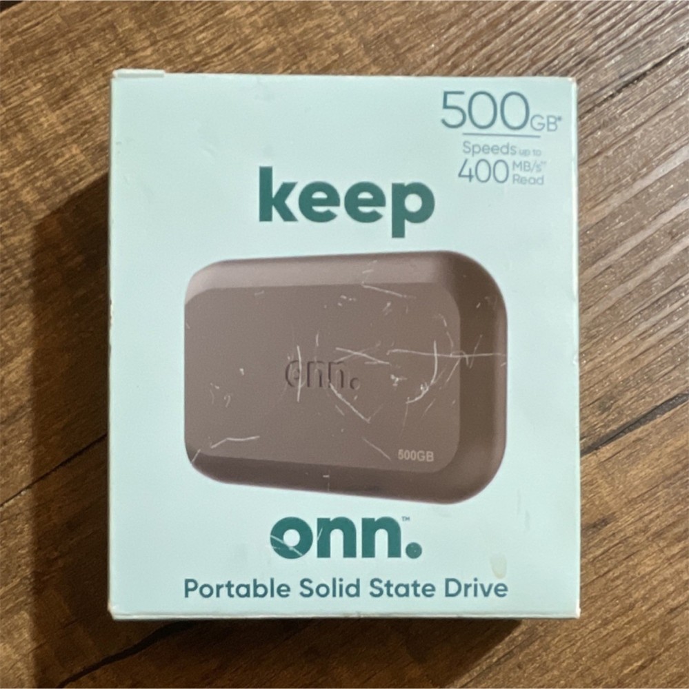 ONN Portable Solid State Drive 500GB USB-C External SSD