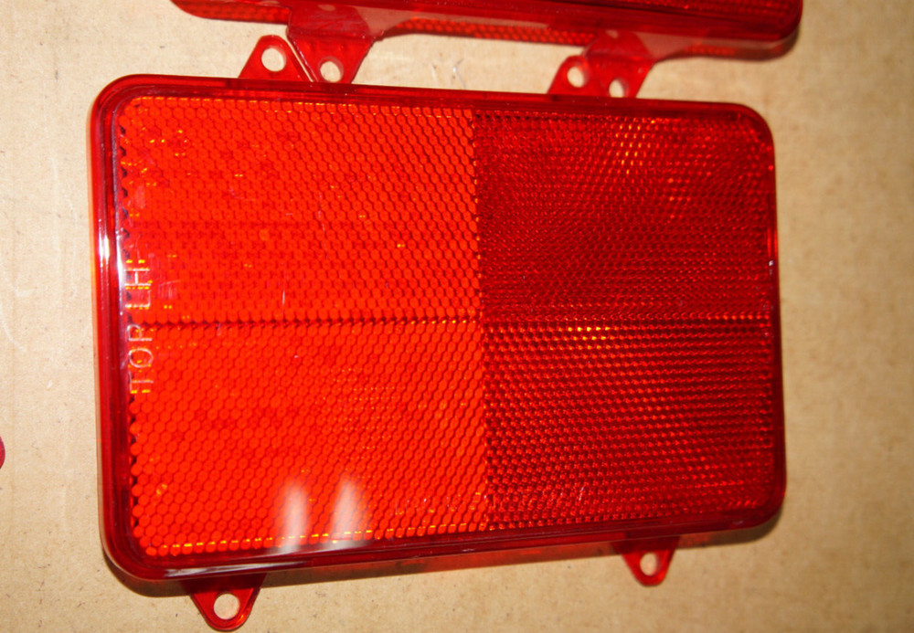 Pair (2):  Tail Stop Light RED Lens - Rectangular 4-hole A76 GUIDE DOT 6.5" x 4"