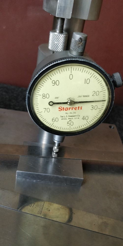 TESTED Starrett No.25-241 Dial Indicator on Inspection Stand SOLID OVERBUILT