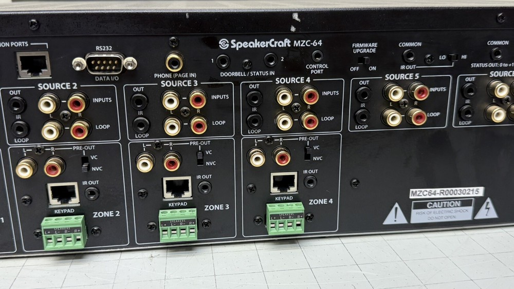 SpeakerCraft MZC-64 Multi-Zone AV Amplifier Controller WORKING PULL LOW 36 Hours