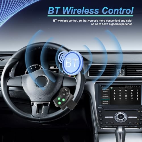 Universal Wireless Bluetooth Steering Wheel Controller for Car Stereo, Hands