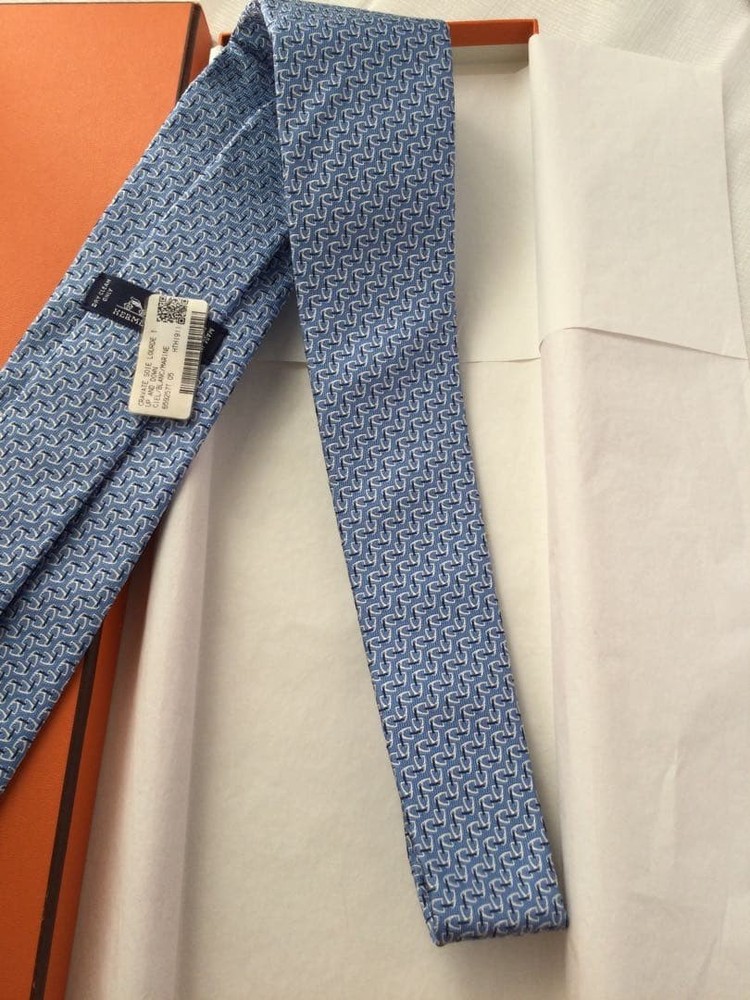 HERMES Tie Light Blue