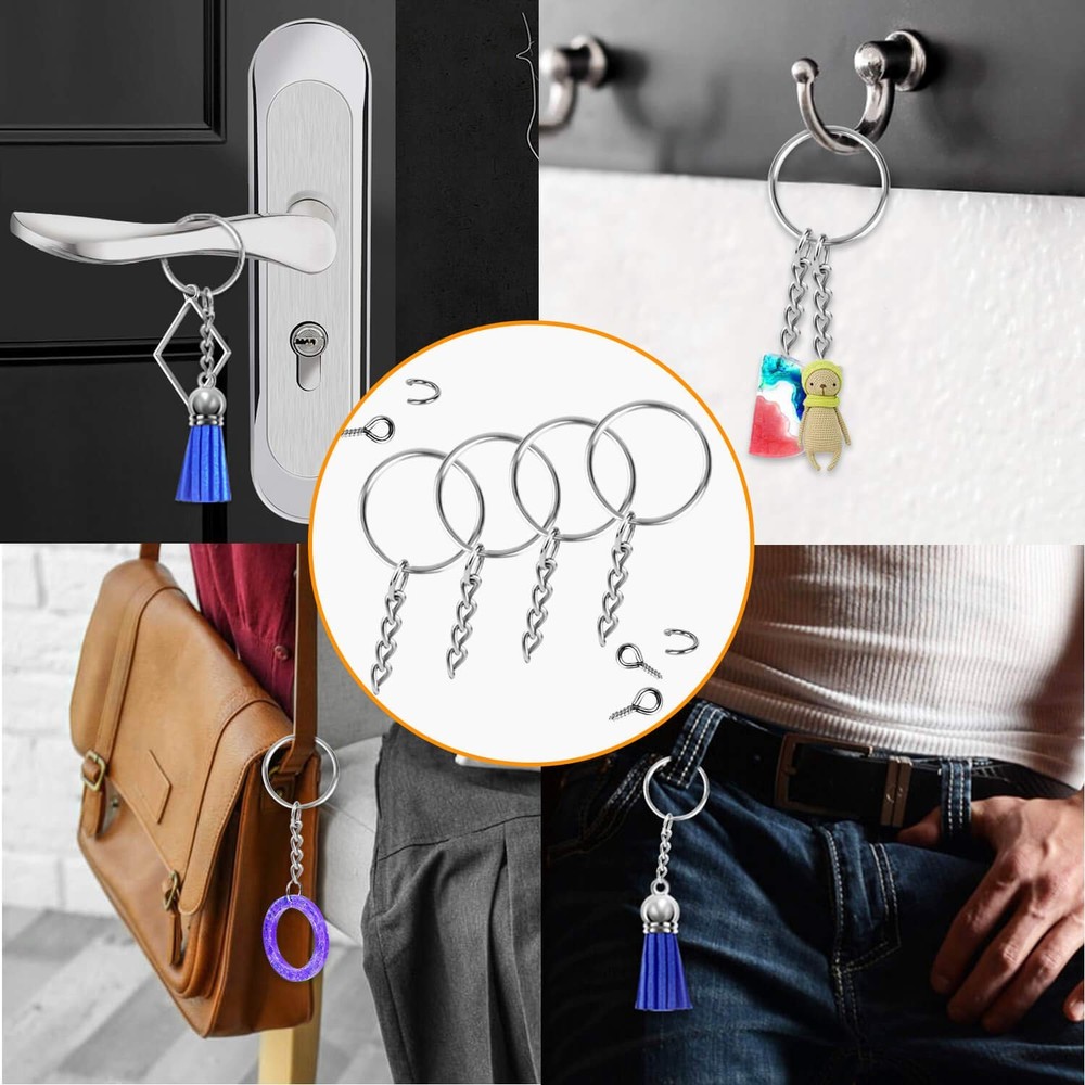 Keychain Rings for Crafts, Flasoo 360Pcs Keychains Resin Include Silver