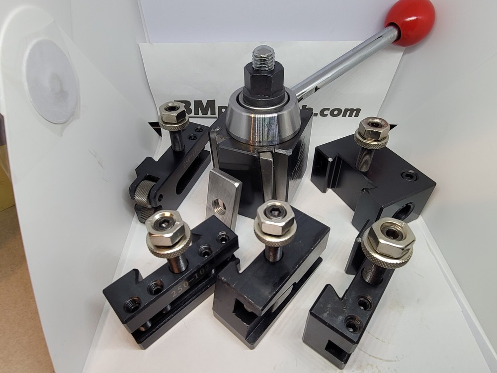 New AXA Wedge Type Quick Change Tool Post Set for Grizzly 10″ Lathes