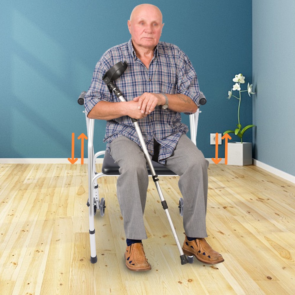 Floorstanding Folding Walker Adjustable Height Walker Foldable Walker 158.76kg