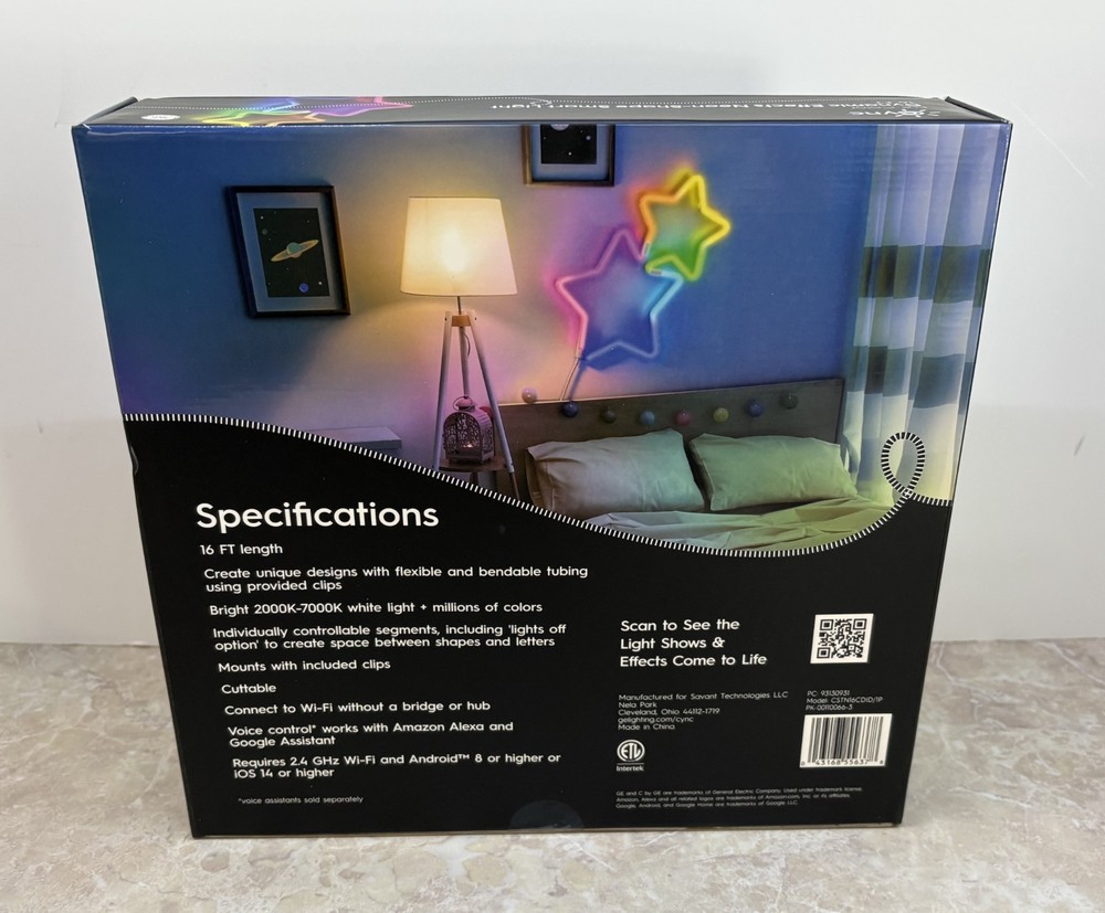 GE Cync Dynamic Effects Neon-Shape Smart Light 16 ft (3 pack)