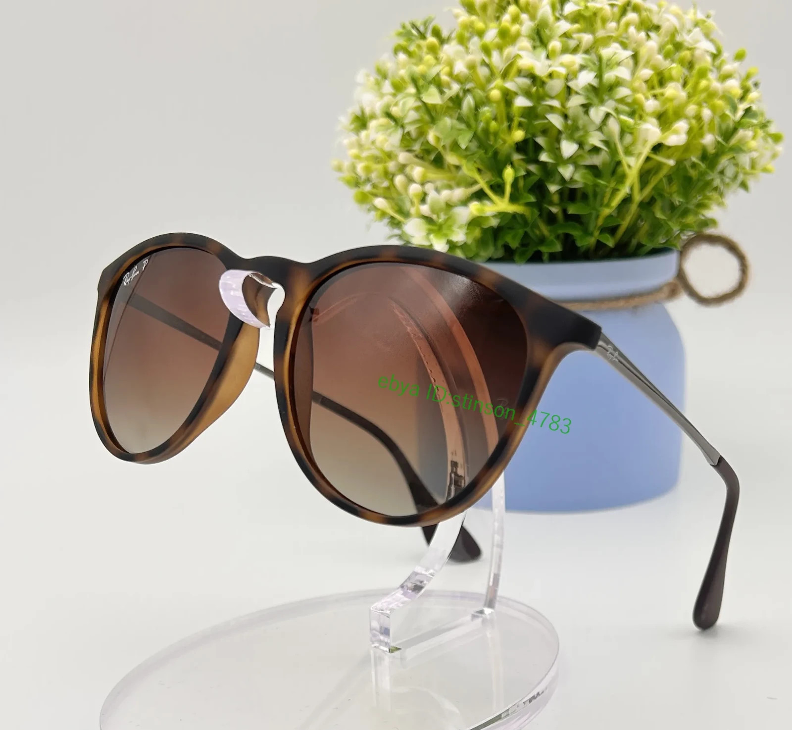 Ray-Ban Erika Polarized Sunglasses RB4171 RB4171 710/T5 54-18 Brown/Light Havana