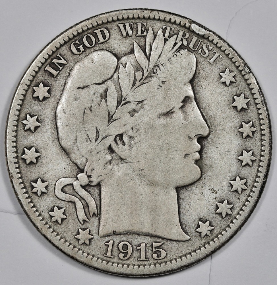 1915-d Barber Half.  Fine.  212869