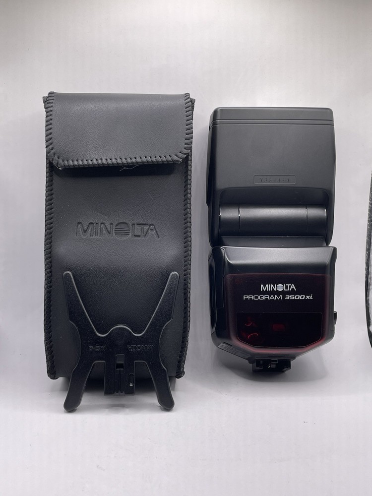 Minolta Program 3500xi Flash Speedlite w/Case TESTED