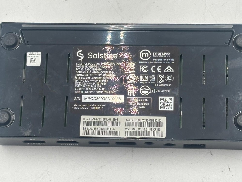 Mersive Solstice Pod Gen3 SP8096 Wireless Presentation System - NO AC ADAPTER