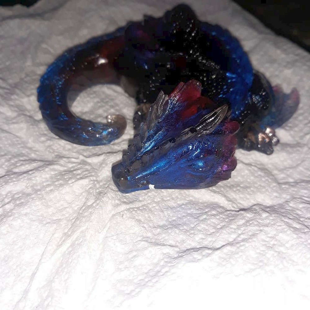 Sleeping baby dragon handmade statue