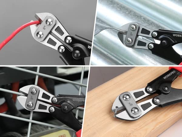 Workpro Mini Bolt Cutter 8-Inch, Spring Loaded Small Heavy Duty Wire C