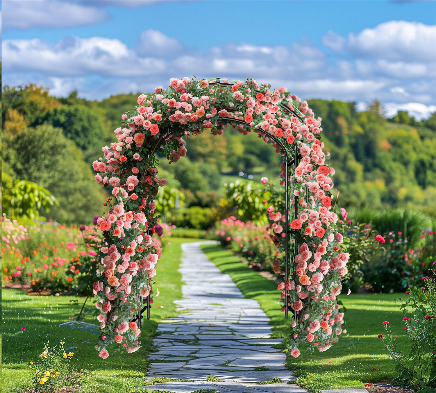 Heavy-duty Green Cucumber Garden Trellis A-Frame Grow Support for Climbing Plant