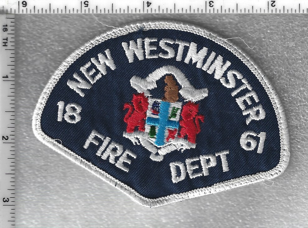 New Westminster Fire Dept.  (British Columbia, Canada) Uniform Take-Off Patch