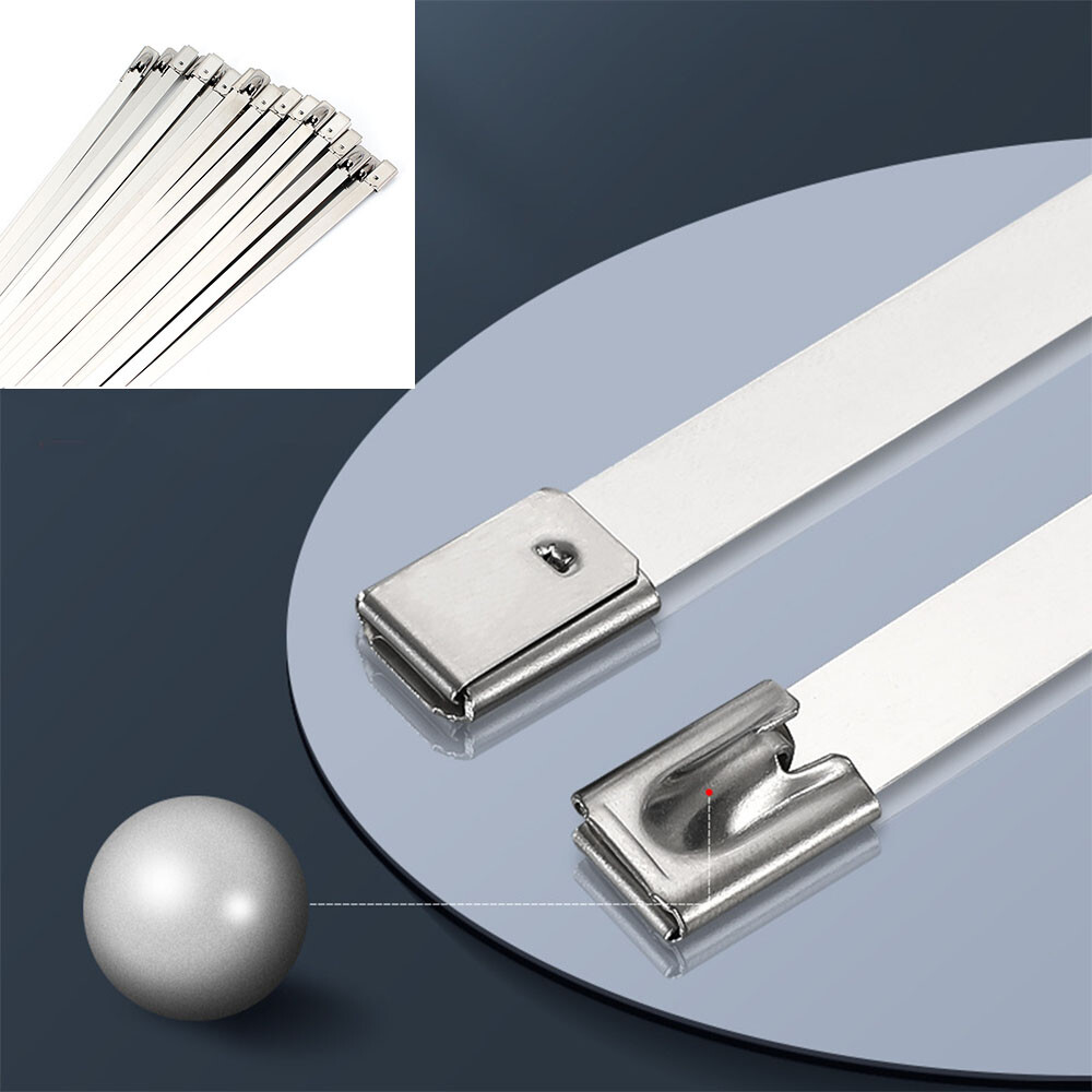 Zip Ties 20Pcs 150*4.6mm Stainless Steel Metal Exhaust Wrap Locking Cable