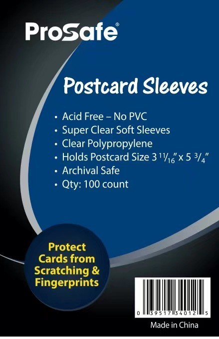 10,000 (full case) Pro Safe New Premium Postcard Sleeves . FREE SHIPPING!