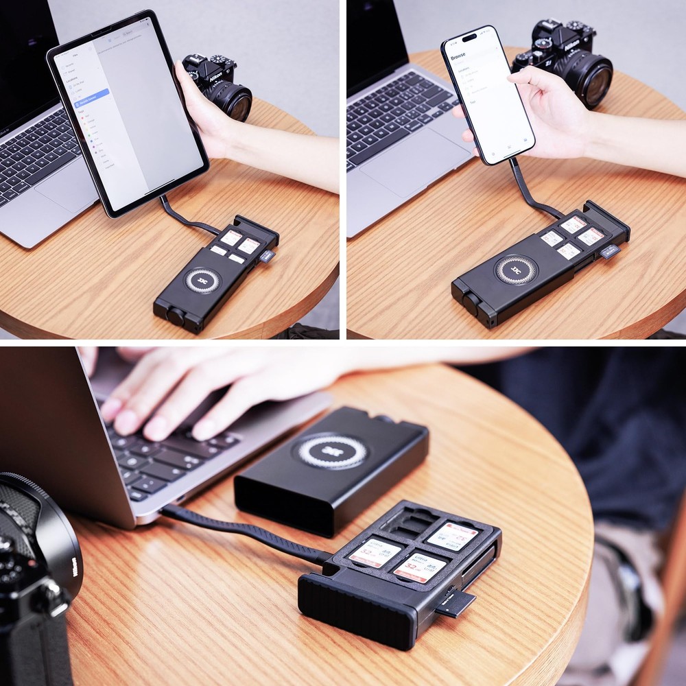 Memory Card Reader Holder, High-Speed SD Card Reader w USB 3.1 Gen 2 Type-C I...