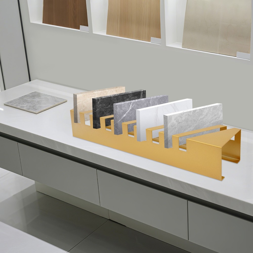 Small Tile Display Rack Countertop 10 Slots Tile Display Stand Tile Display Rack