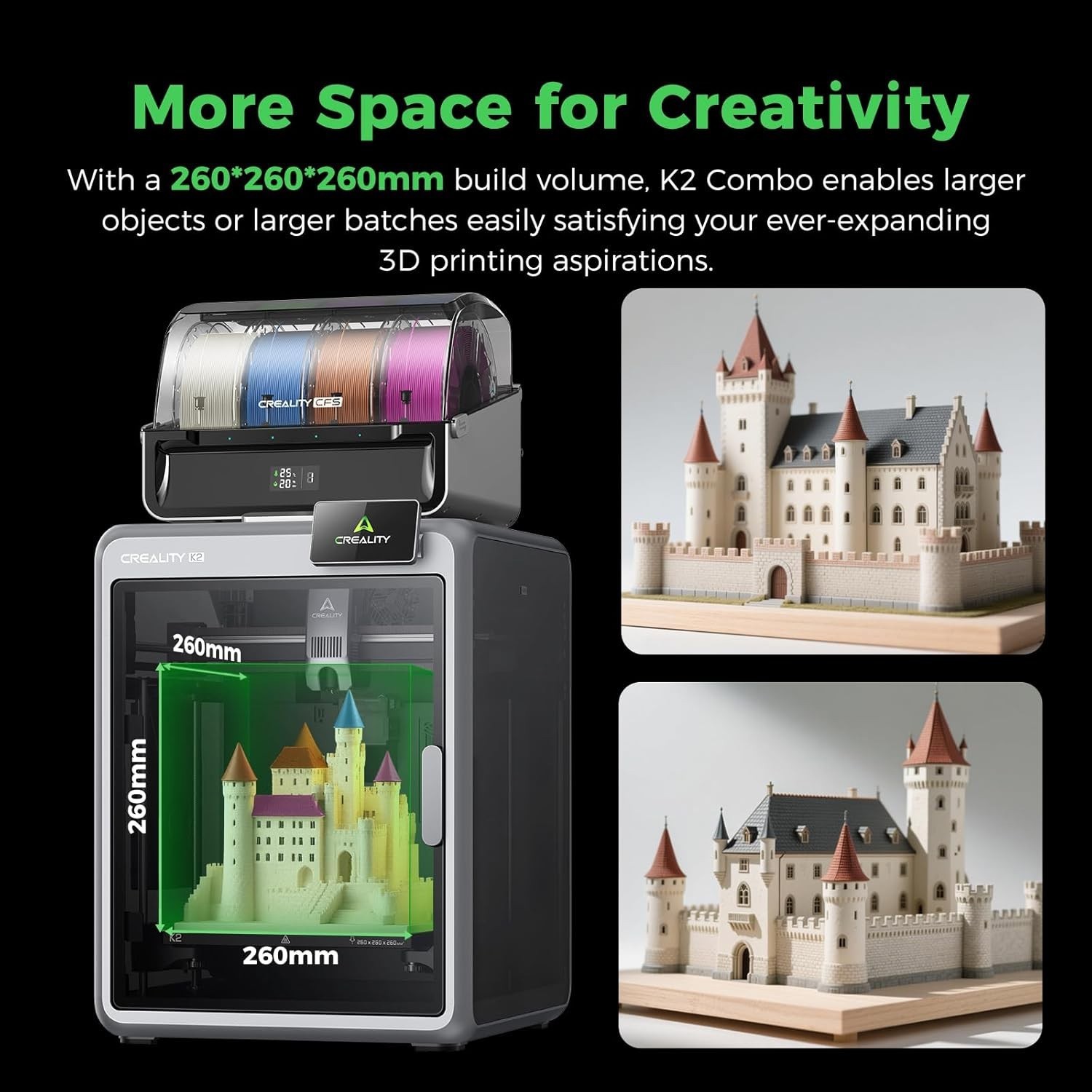 🔥Creality K2 Combo 3D Printer 600mm/s Speed MultiColor with Free 2KG RFID PLA