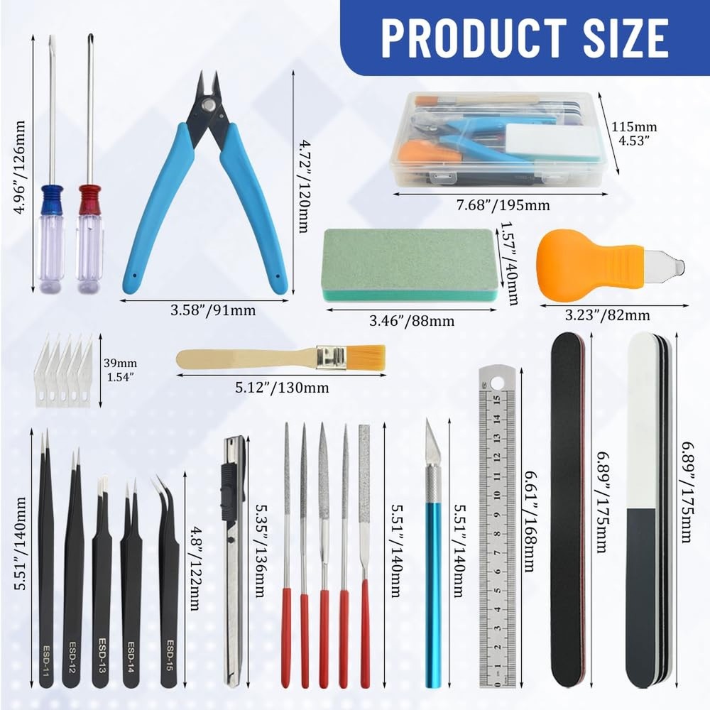 Bigstone 29 PCS Model Tools Kit Modeler Basic Tools Hobby Building Tools Craf...