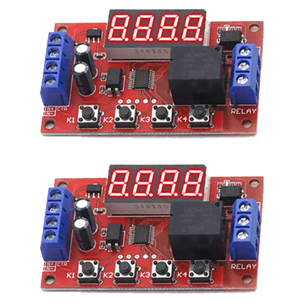 2Pc DC5V 10A Adjustable Time Delay Relay Module LED Digital Timer Control Switch