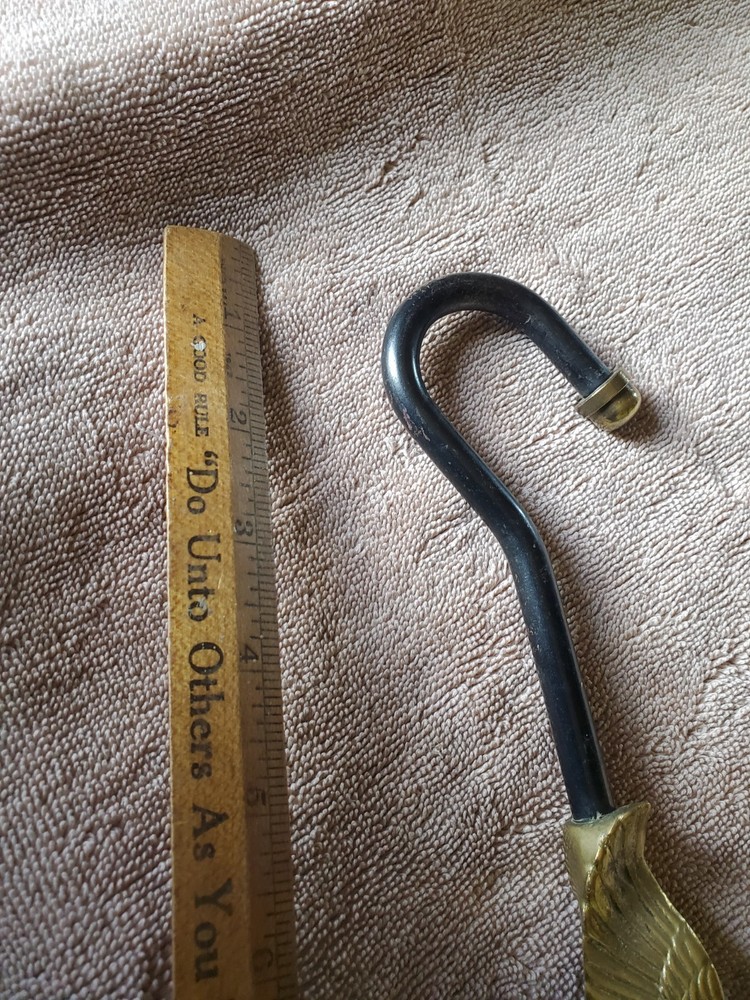 Chimney Flue Damper Pull Fireplace Hook Heavy Solid Brass Flying Mallard Duck