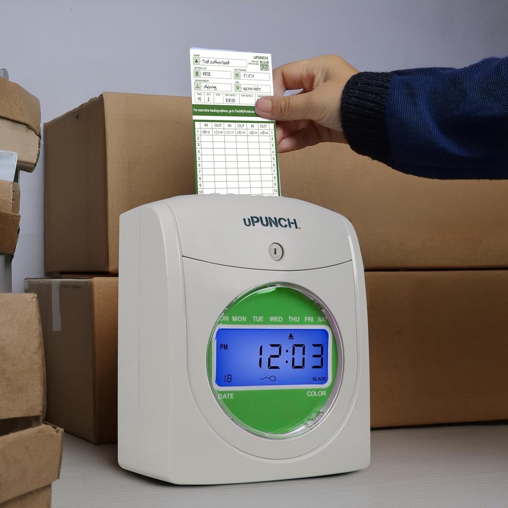 Efficient Time Clock Cards 7.37 x 3.37 - 50 Double-Sided Cards for Tracking