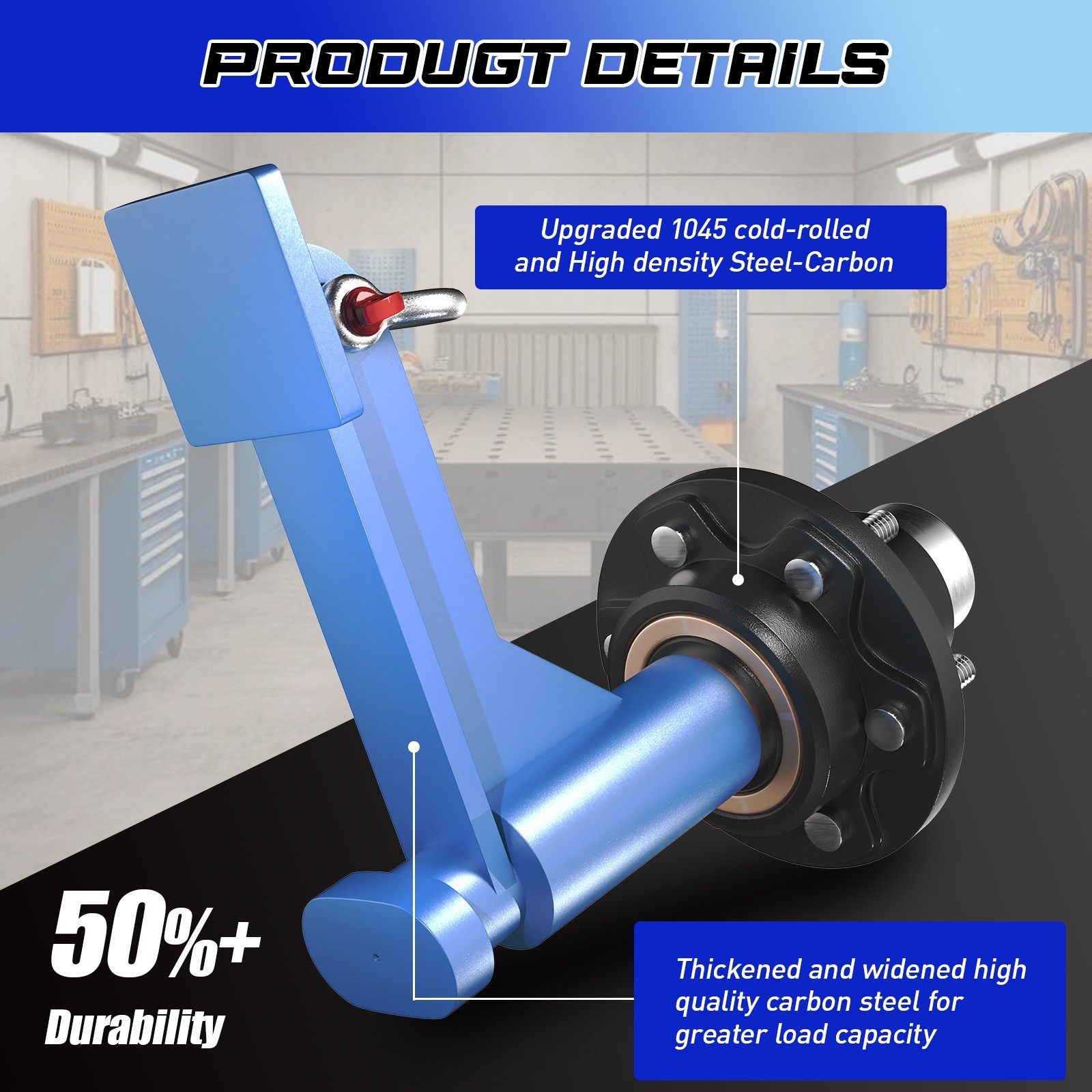 2 pcs 6 x 6.5 Lug 8800LB Shipping Container Wheels, Bolt-on Spindle Kit NEW