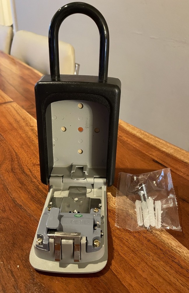 Puroma Lock Box, Resettable Combination Code, Portable Wall Mount, Grey Large