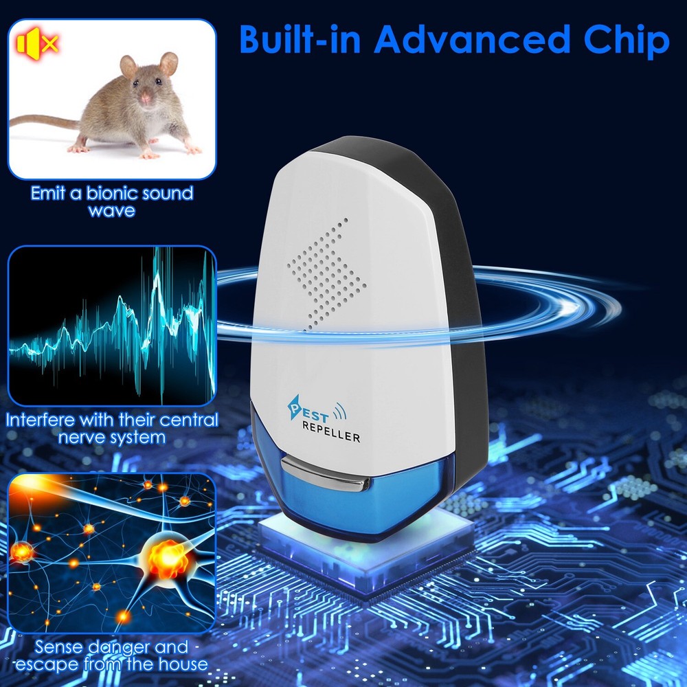 2x Ultrasonic w/ Night light Plug In Bed Bug Mouse