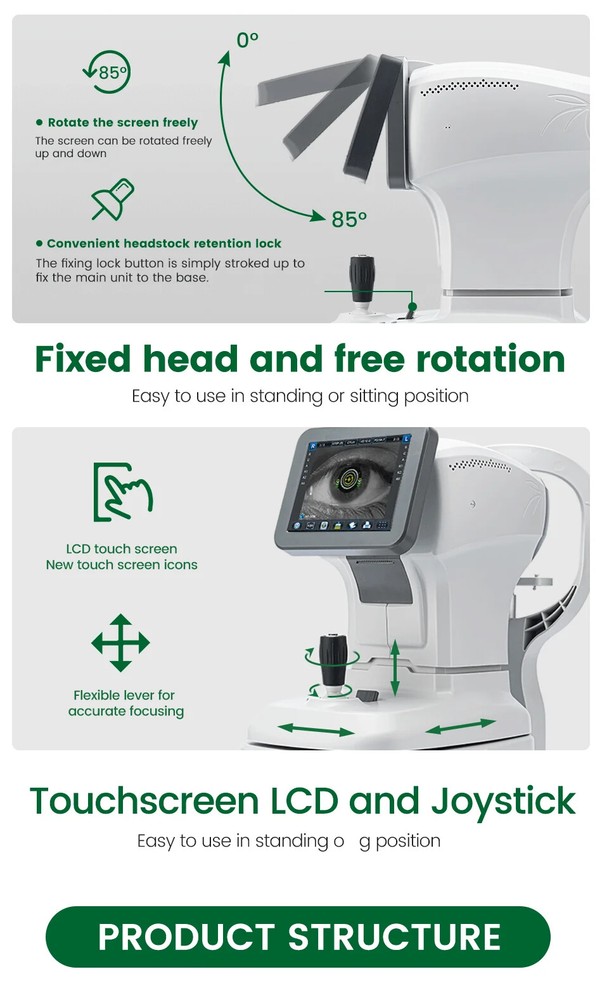 Ophthalmic Optical Instrument 8" LCD Screen Auto Refractometer Keratometer