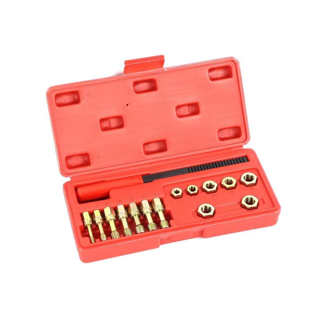15-Piece Metric Thread Repair Set Thread Restorer Set Rethreading Tool