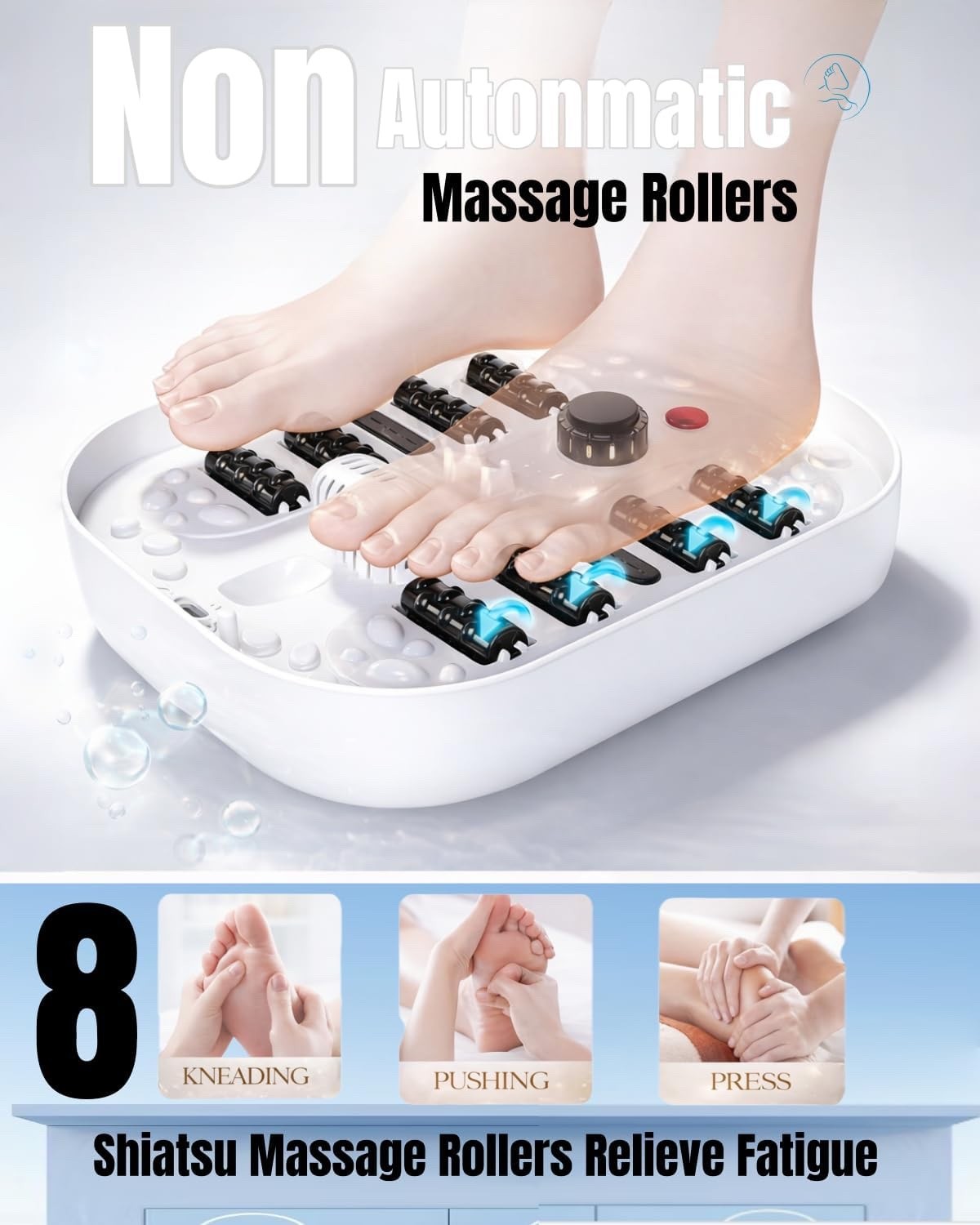 SPA4PIEDS Collapsible Heated Foot Spa w/ Bubble & Red Light Temperature Control