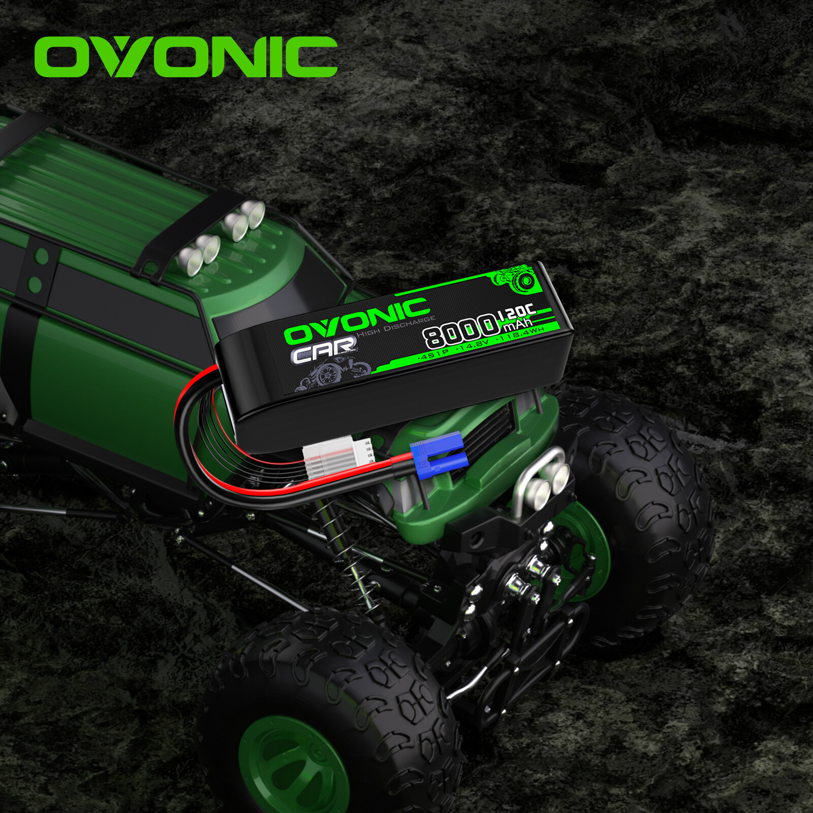 2X Ovonic 14.8V 120C 8000mAh 4S LiPo Battery EC5 For Arrma Outcast Truck Buggy