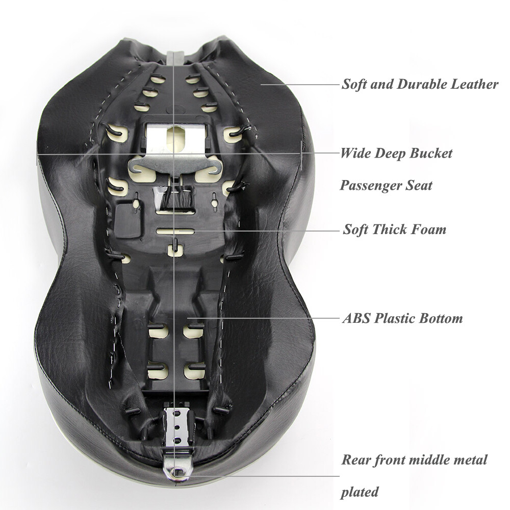 Rider Driver Passenger Seat 2 Up for Harley Sportster XL 883 1200 Iron 48 72 04+