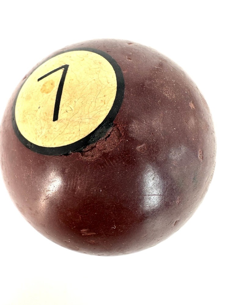 Vintage Clay #7 Solid Burgundy Pool Billiards Ball