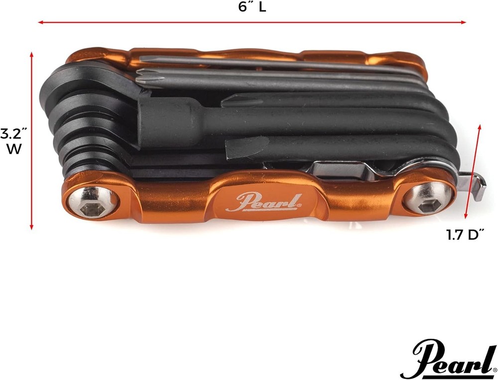 Pearl Tech Tool combination Drum Key and Drum Set Multi-Tool with five