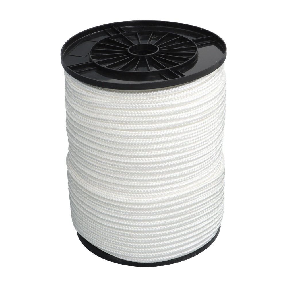 Multipurpose White Nylon Rope Sturdy Spool Solid Braid Knot Rope 3/8" × 500'