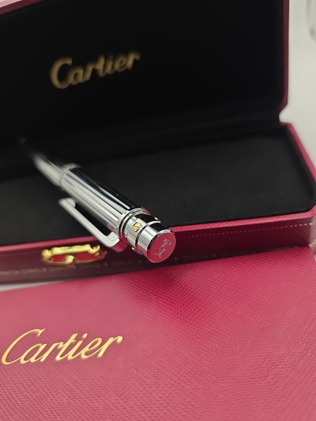 Cartier ballpoint pen Santos Silver with box and user guide new