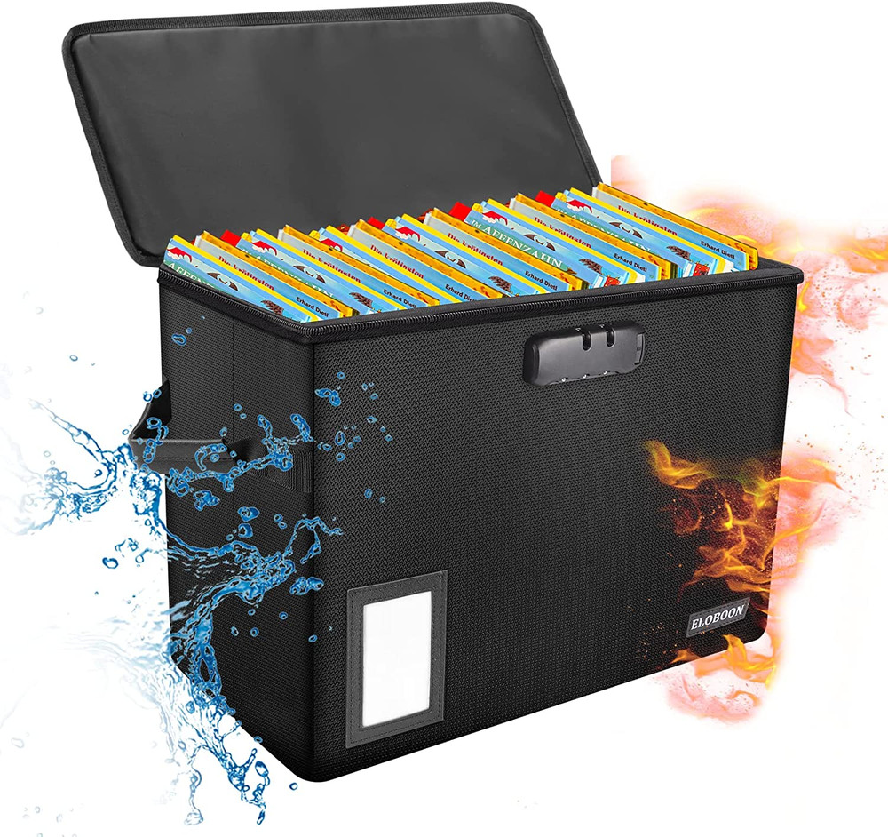 Comic Book Storage Box, Fireproof & Water-Resistant Comic Book Box with Lock and