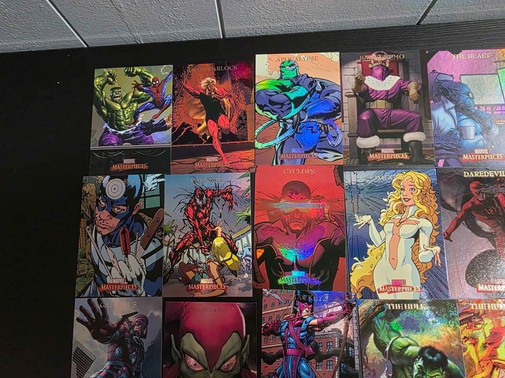 2007 MARVEL MASTERPIECES INCOMPLETE FOIL SET 59 CARDS