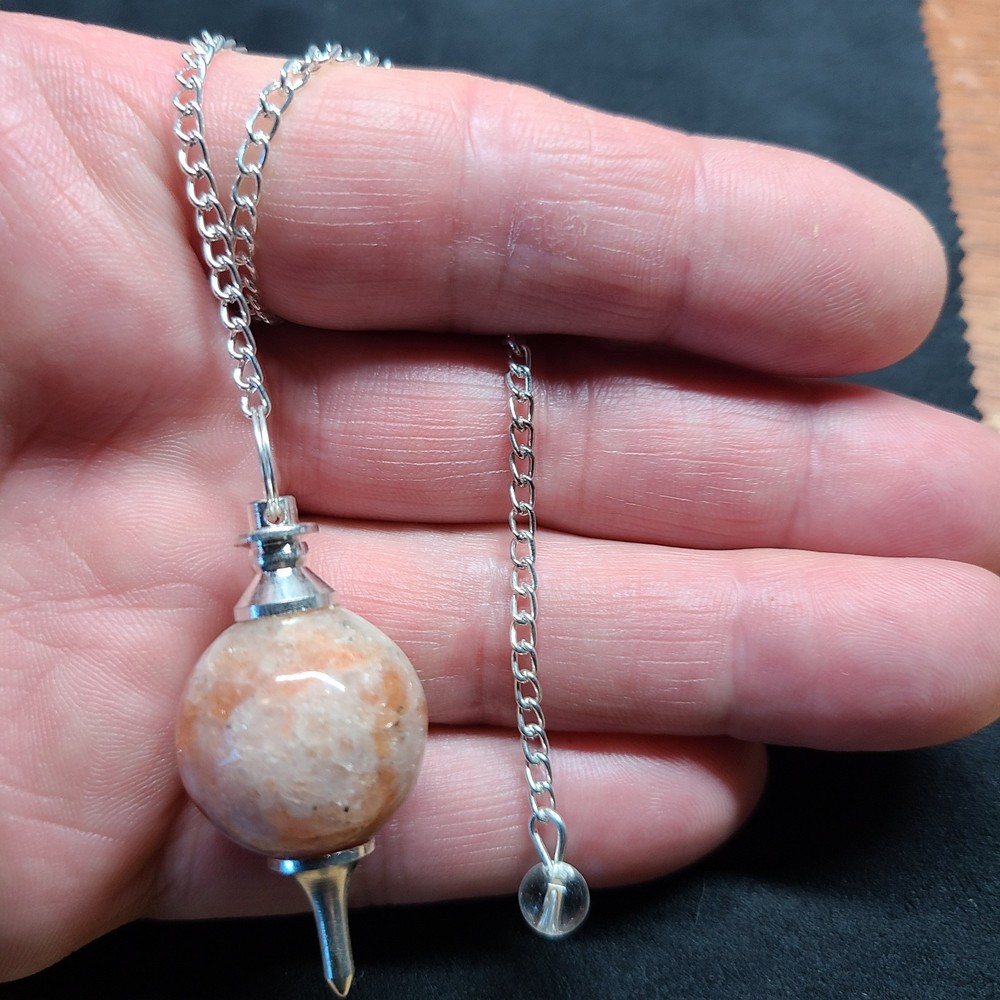 Sunstone Sephoroton Ball Sphere Crystal Dowsing Pendulum Divination Tool
