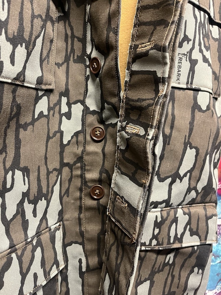 Trebark camo button up coat