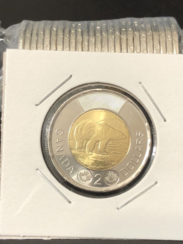 Canada 2019 Regular Toonie UNC BU From Mint Roll!!