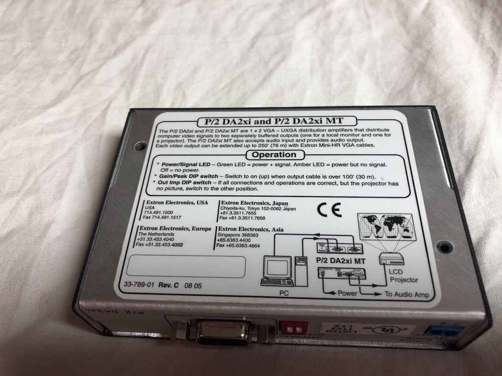 Extron P/2 DA2xi VGA-QXGA Distribution Amplifier Excellent Condition