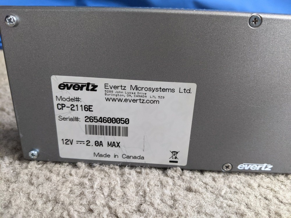 Evertz CP-2116E System Control Panel One Touchscreen 16 LCD Buttons - Parts
