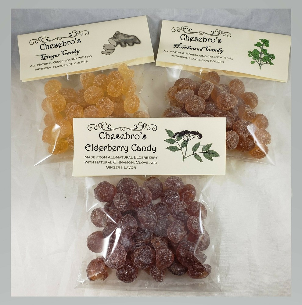 Elderberry Horehound Ginger Healthy Candy Drops 3 PACK