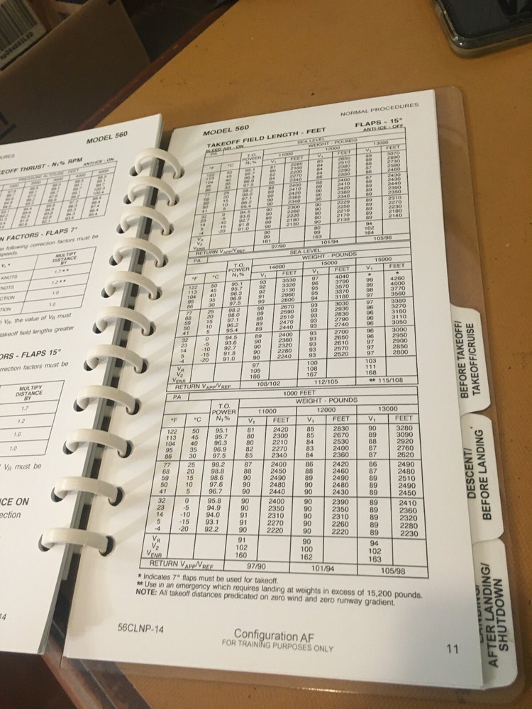 Cessna Citation V, Model 560 Pilot's Normal Procedures Checklist